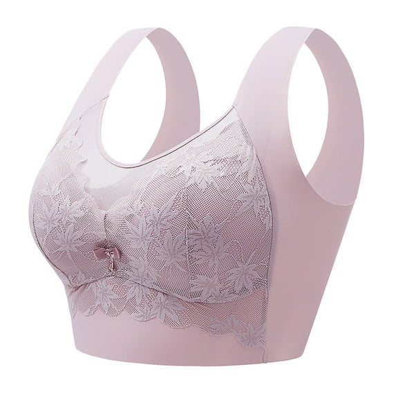 Eashery Bras for Women No Steel Ring Adjustable Comfortable Womens Bra Pink 3XL