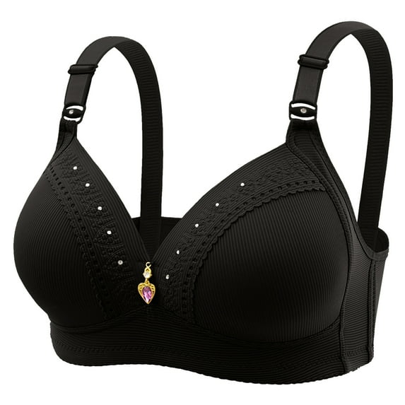 Eashery Bras for Women Solid Breathable Womens Bra Comfortable Black B