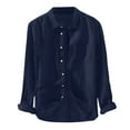 thumbnail image 1 of Eashery Button Down Shirt Mens Lapel T Shirt Mens Button Down Shirt Navy XL, 1 of 2