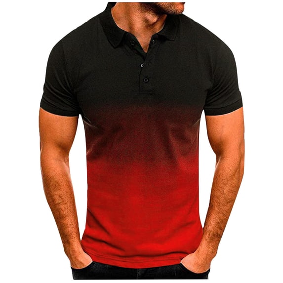 Eashery Button Down Shirt Mens Print T-Shirt Mens White Button Down Shirts Short Sleeve Red XL