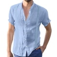 thumbnail image 1 of Eashery Button Down for Men Lapel T-Shirt Plus Size Tank Tops Blue 2XL, 1 of 5