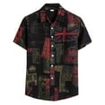 thumbnail image 1 of Eashery Button Down for Men Lapel Tops Mens Button Down Short Sleeve Black 5XL, 1 of 5
