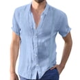 thumbnail image 1 of Eashery Button Down for Men Short Sleeve Tops Plus Size Tank Tops Blue L, 1 of 2