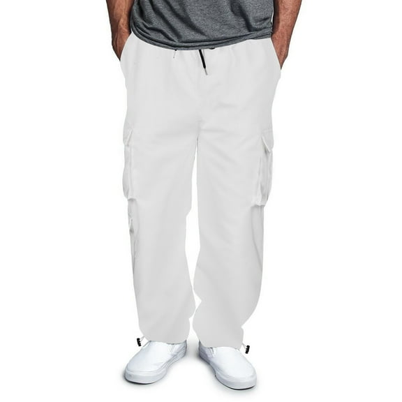 Eashery Cargo Jeans for Men Camo Cargo Work Pants Trousers Classic Fit Easy Khaki Pants Mens Pants (White,XXL)