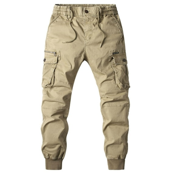 Eashery Cargos for Men Workwear Professionals Tapered Leg Cargo Slim Fit Khaki Cotton Stretch Pants Mens Dress Pants (Khaki,XXL)