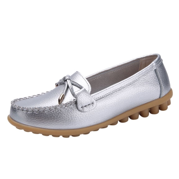 Eashery Casual Shoes for Women Round Toe Comfortable Womens Shoes Casual Silver 37