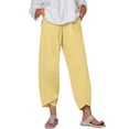 thumbnail image 1 of Eashery Casual Trousers for Women Loose Fit Trousers Womens Panties Linen Trousers for Women Yellow X-Large, 1 of 4