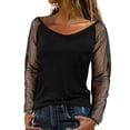 thumbnail image 1 of Eashery Dorose Womens Mesh Long Sleeve Shirts Casual Blouses Tops Women Lace Camisole Low Cut Slim Fit Sleeveless Spaghetti Strap Tank Crop Tops Vintage Fairy Streetwear Black 3XL, 1 of 5
