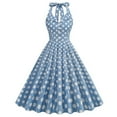thumbnail image 1 of Eashery Dresses For Women 2022 Casual Women's Short Sleeve Pleated Loose Swing Casual Dress with Pockets Knee Length Light Blue S, 1 of 5