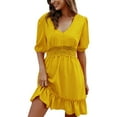 thumbnail image 1 of Eashery Dresses for Women Elegant New Fashion Plus Size Dress Womens Dresses Midi Yellow X-Large, 1 of 3