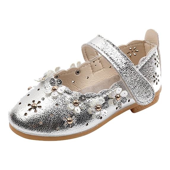 Eashery Girl Toddler Shoes Baby Sneakers 12-18 Months Baby Boy Girl Sneakers Toddler First Walking Shoes Non-Skid Indoor Baby Sneakers Silver 6.5