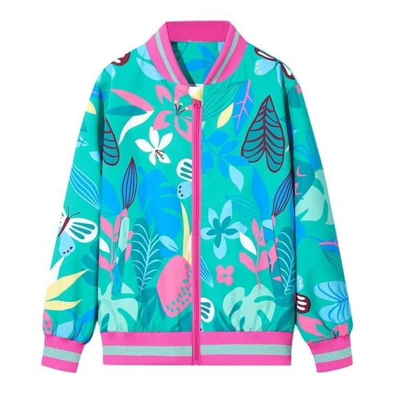 Eashery Girls Windbreaker Jacket Girls' Winter Jacket Coat Long Sleeve Cotton Pullover Jackets for Kids (Green,4-5 Years)