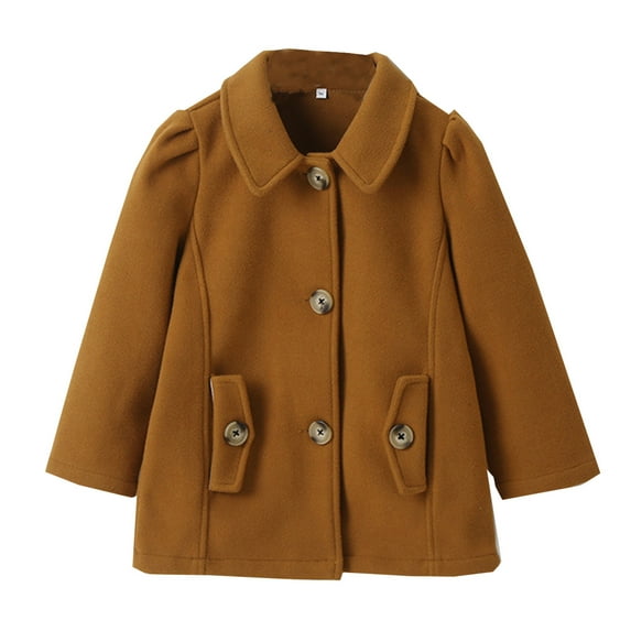 Eashery Girls' Winter Jacket Basic Denim Soft Stretch Jean Jacket Fall Winter Clothes Girls Jacket (Brown,2-3 Years)