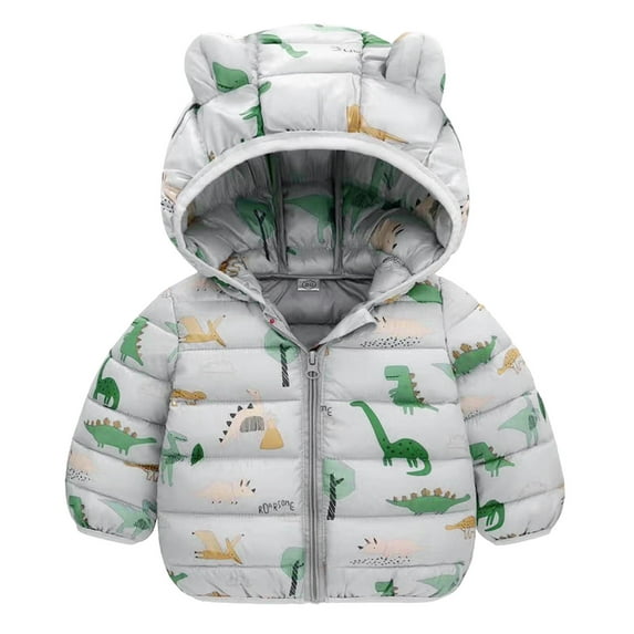 Eashery Kids Baby Girls Boys Jacket Water Resistant Puffer Coat Padded Puffer Jacket Fall Winter Pullover Tops Boys' Outerwear Jackets (Grey,12-18 Months)