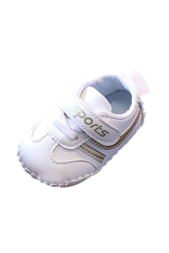 Kids Sneakers Breathable Solid Soft Soft Sole Baby Shoes Gold 5.5