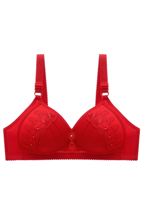 Women Sports Bra High Support Wireless Activewear Bra Sports Bras for Women Red 100C