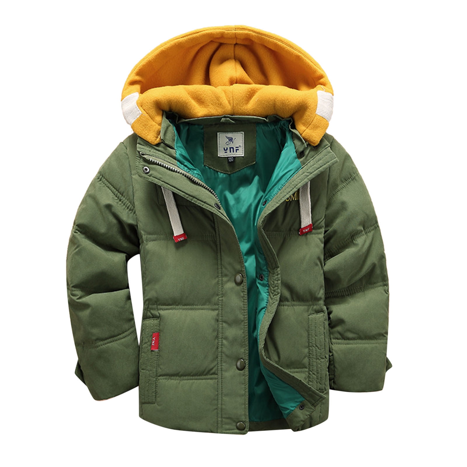 Army Green Padded Winter Jacket For Boys With Removable Fur And Hood Thick  And Warm Baby Outwear From Kukuson, $17.49 | DHgate.Com