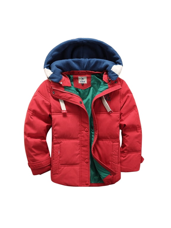 Lightweight Jacket for Boys Kids Little Big Boys Spring Autumn Denim Jacket Fall Winter Pullover Tops Jackets for Boys (Red,6-7 Years)