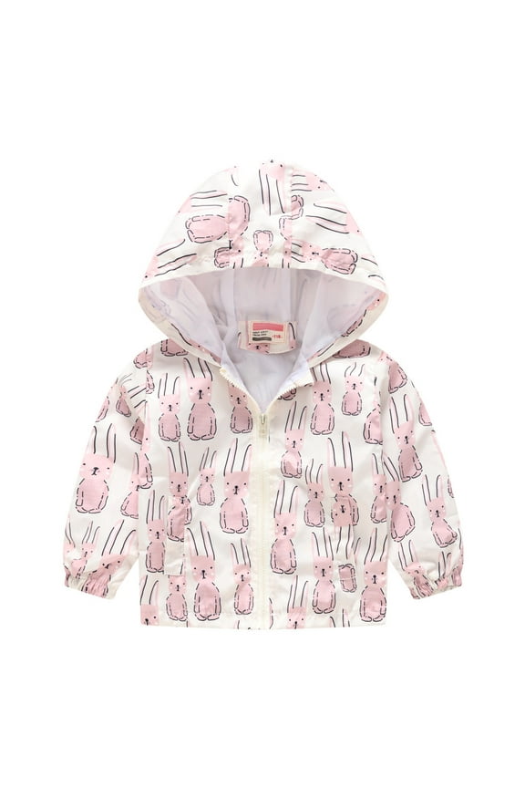 Lightweight Jacket for Boys Kids Long Sleeve Hooded Jacket Baby Boys Girls Top Jackets for Kids (White C,2-3 Years)