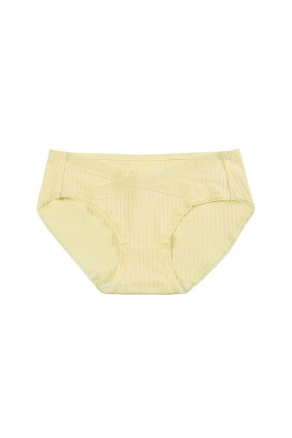 Lingerie for Woman Women's Briefs Girl Ultra Soft Postpartum Cotton Panties Underwear Yellow XX-Large