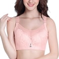 thumbnail image 1 of Eashery Lingerie for Womens Underwire Bra Lace Gather Deep V Women's Lingerie Pink L, 1 of 2