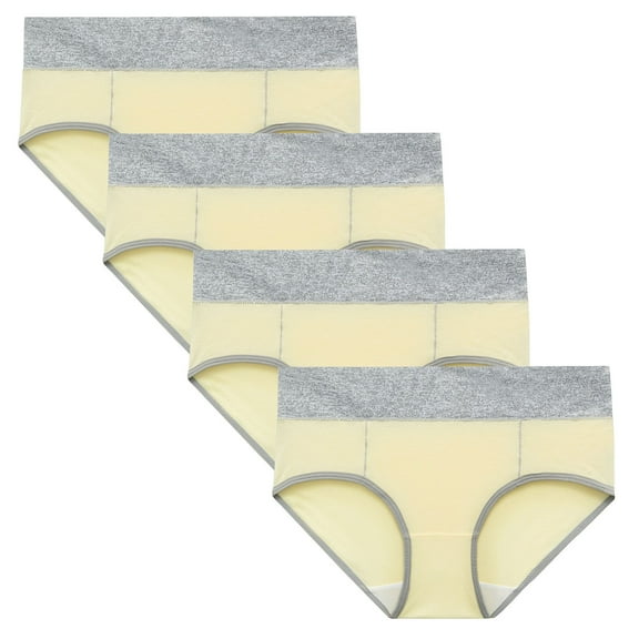 Eashery Lingery For Woman Womens Underwear,Cotton High Waist Underwear for Full Coverage Soft Comfortable Briefs Panty Yellow X-Large