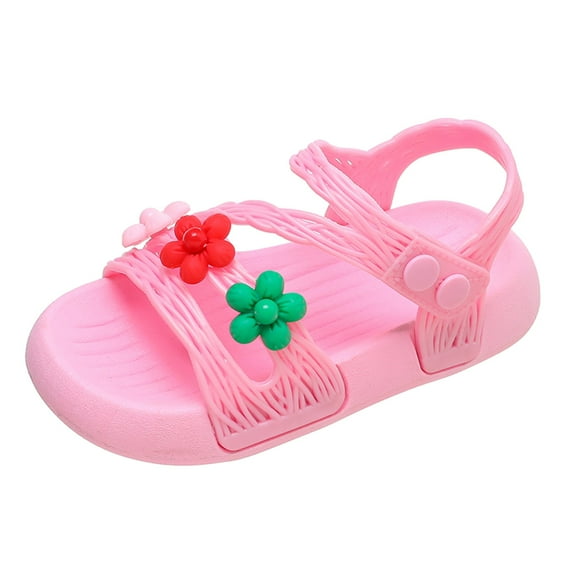Eashery Little Girls Shoes Girls Sandals Girls Low Heeled Dress Shoes Rhinestone Bows Low Heel Princess Flower Wedding Party For Toddler Little Kid Pink 12