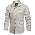 thumbnail image 1 of Eashery Men'S Casual Button-Down Shirts Men's Archer Thermal Lined Flannel Shirt Jacket Beige 3XL, 1 of 4