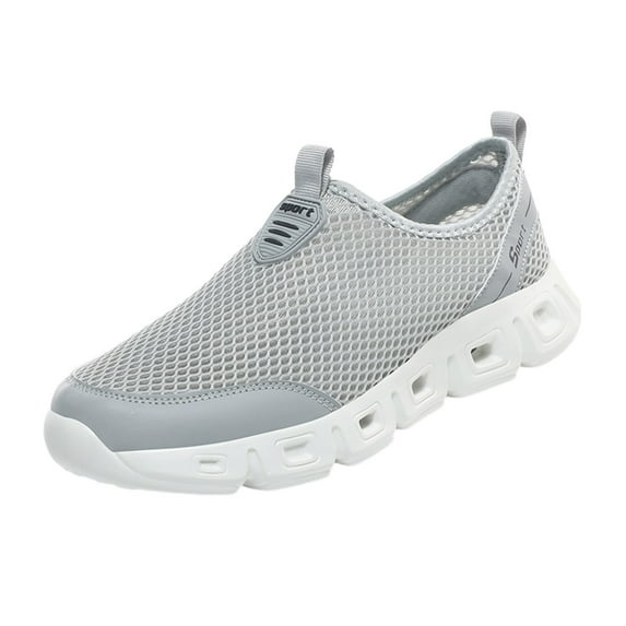 Eashery Men Shoes Summer Sneakers Non Slip Lightweight Casual Outdoor Running Shoes Grey 44
