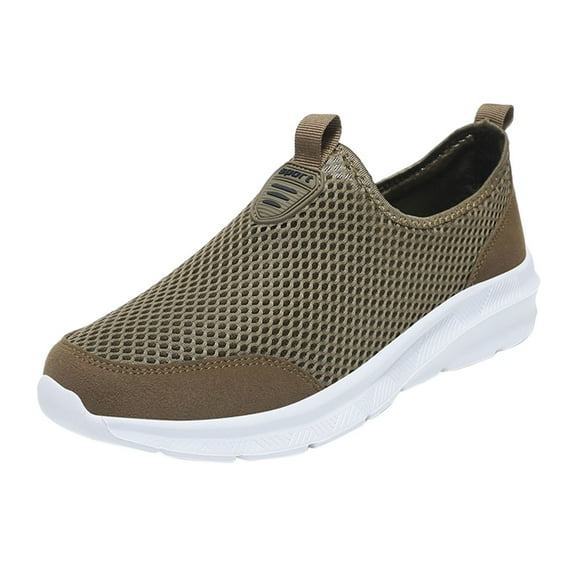 Eashery Men Shoes Summer Sneakers Outdoor Sports Mesh Breathable Mens Shoes Sneakers Khaki 39