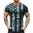 thumbnail image 1 of Eashery Mens Blouse Short Sleeve Tshirt Independence Day Casual Plus Size Tank Tops Grey 3XL, 1 of 5