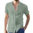 thumbnail image 1 of Eashery Mens Botton Down Shirts Button Down Collar T-Shirt Basic Tops Green 2XL, 1 of 2