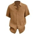 thumbnail image 1 of Eashery Mens Button Down Shirts Loose Casual Mens Top Shirts Coffee XL, 1 of 3