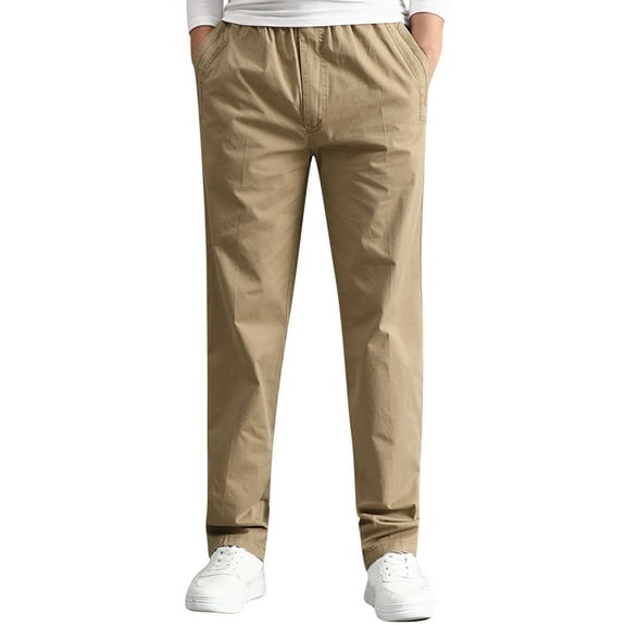 Eashery Mens Cargo Pants Cotton Cargo Work Pants Casual Joggers Pants Men Pants for Hot Weather (Yellow,4XL)