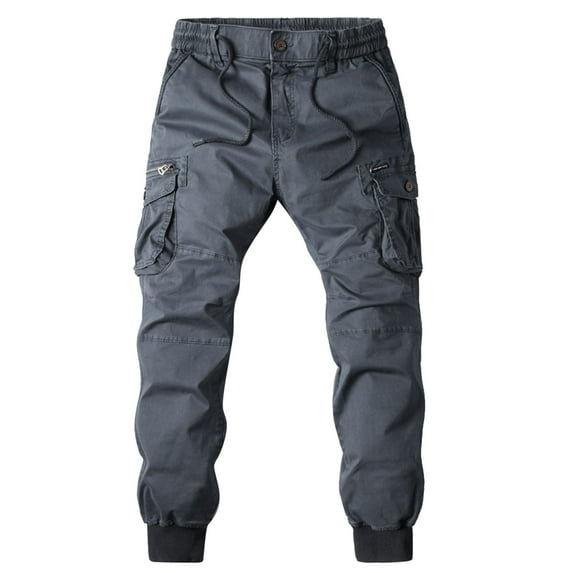 Eashery Mens Cargo Pants Workwear Professionals Tapered Leg Cargo Elastic Waist Lightweight Casual Pants Men'S Dress Pants (GY1,3XL)