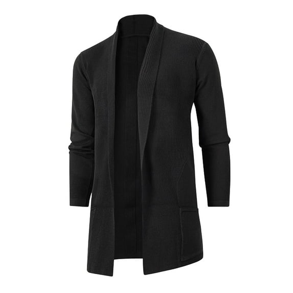 Eashery Mens Knit Cardigan Button Down Long Sleeve Classic Fit Casual Fashion Cardigans Men's Winter Casual Sweater Tops Cardigan Sweaters for Men ,Black M