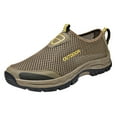 thumbnail image 1 of Eashery Mens Non Slip Work Shoes Mens Running Shoes Slip-on Walking Tennis Sneakers Lightweight Breathable Casual Soft Sole Mesh Workout Sports Shoes Brown 11, 1 of 5