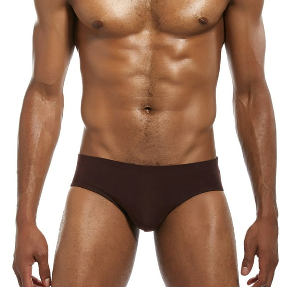 Eashery Mens Panties Bikini Underwear Comfy Underwear Mens Briefs Underwear Cotton Coffee M