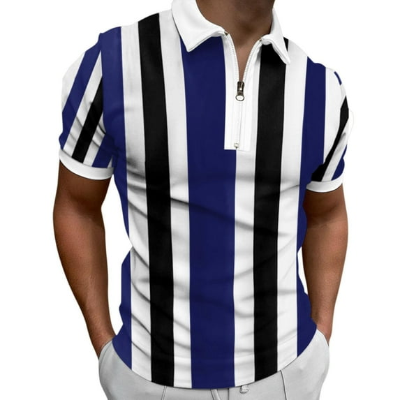 Eashery Mens Polo shirt Solid Tops Men Polo Shirts Dark Blue L