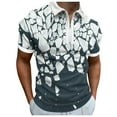 thumbnail image 1 of Eashery Mens Polo shirt Turn Down Collar Zipper Collar T-Shirt Men Polo Shirts Navy 2XL, 1 of 4