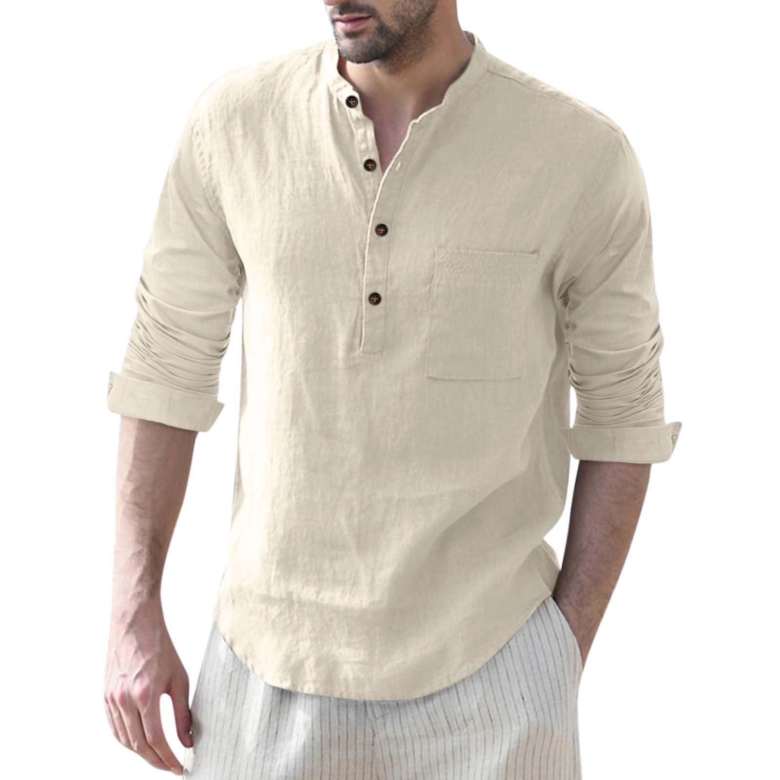 ASWACA Summer Shirts for Men Black Button Down  