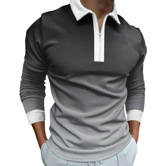 Eashery Mens T-Shirt Print Blouse White Button Down Shirt Men Men Polo Shirts Dark Gray 2XL