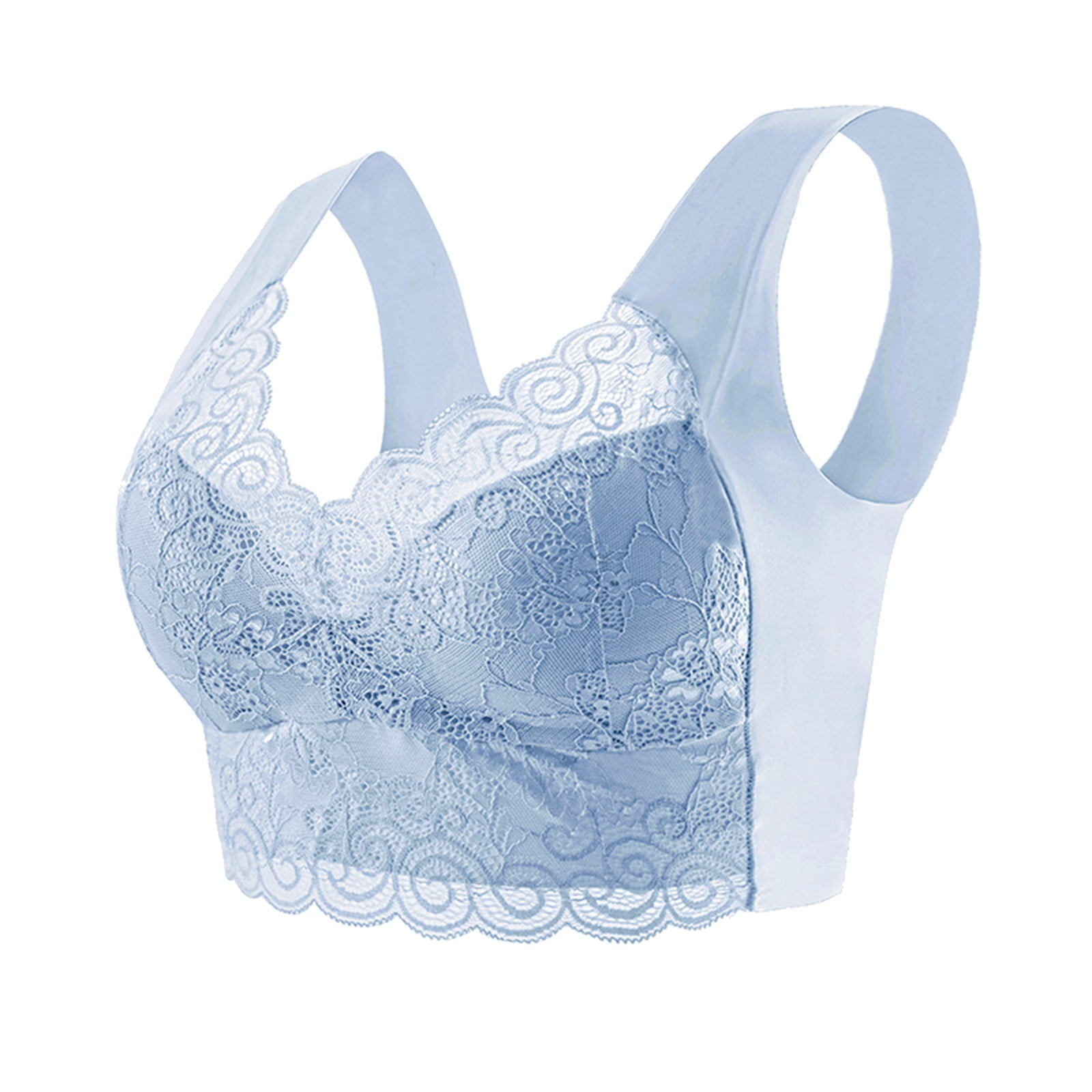 Eashery Minimizer Bras For Women One Smooth U Wireless Bra, Seamless No-  Shapewear Bra, Pullover Bralette with No-Roll Underband and No-Dig Straps  Blue X-Large 