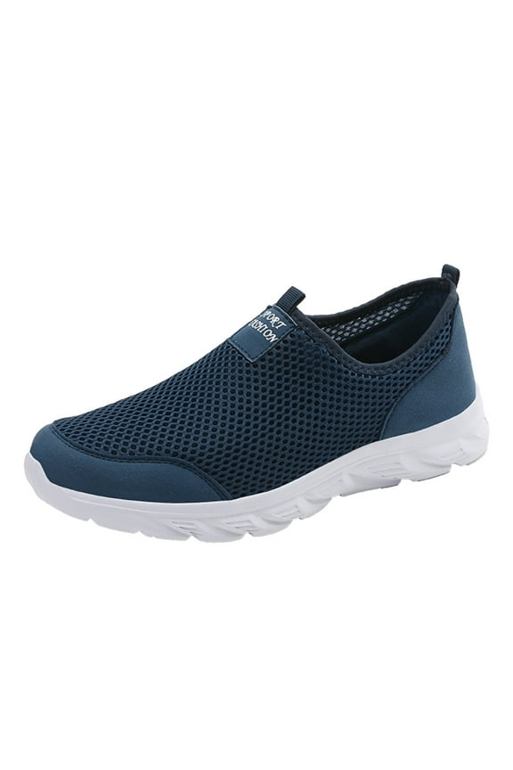 Non Slip Shoes For Men Mens Shoes Low Top Sneakers Lace Up Casual Shoes Blue 10