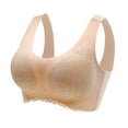 thumbnail image 1 of Eashery Padded Bras for Women Women's Wireless Plus Size Bra Cotton Support Comfort Unlined Sleep Khaki 4X-Large, 1 of 3