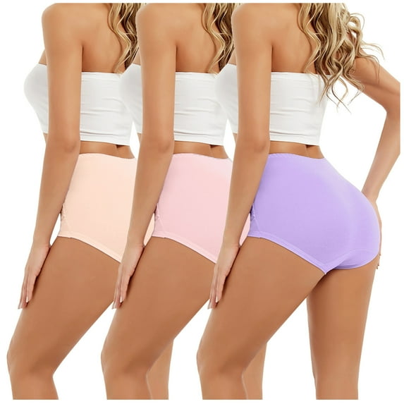 Eashery Panties For Women PackWomen High Waist Tummy Control Panties Underwear Shapewear Brief Panties High-Cut Brief Underwear Solid color 5XL