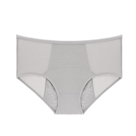 Eashery Panties Women's Cotton Stretch Underwear Ladies Mid-high Waisted Briefs Panties Grey 8X-Large