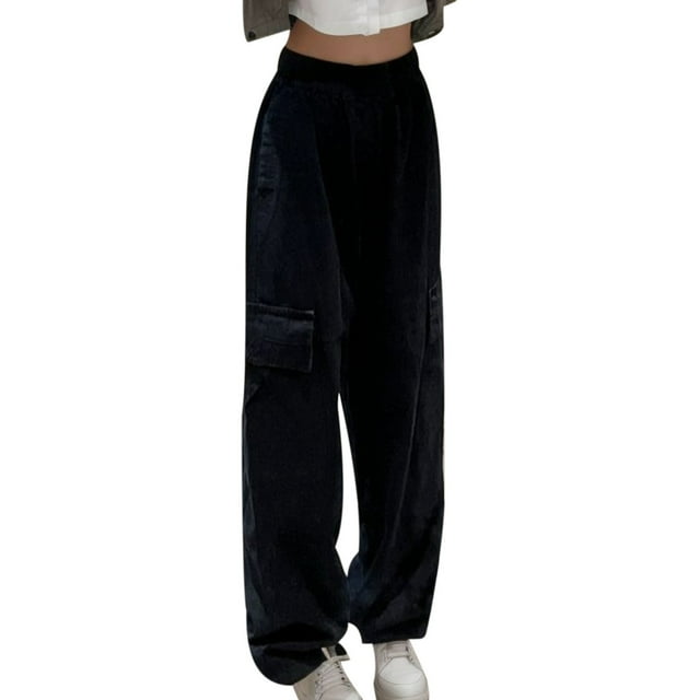Eashery Pants for women Drawstring White Beach Pant MidRise Stretch Work Pants Women