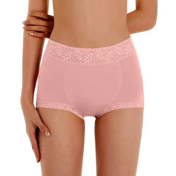 Eashery Period Panties for Teens Women's Cotton Underwear Briefs High Waist Full Coverage Soft Breathable Panties Pink X-Large
