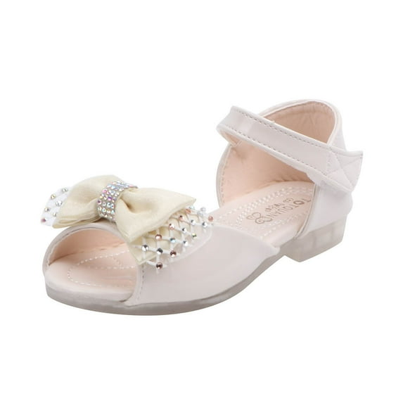 Eashery Little Girl Sandals Two Strap Summer Toddler Sandals Beige 8